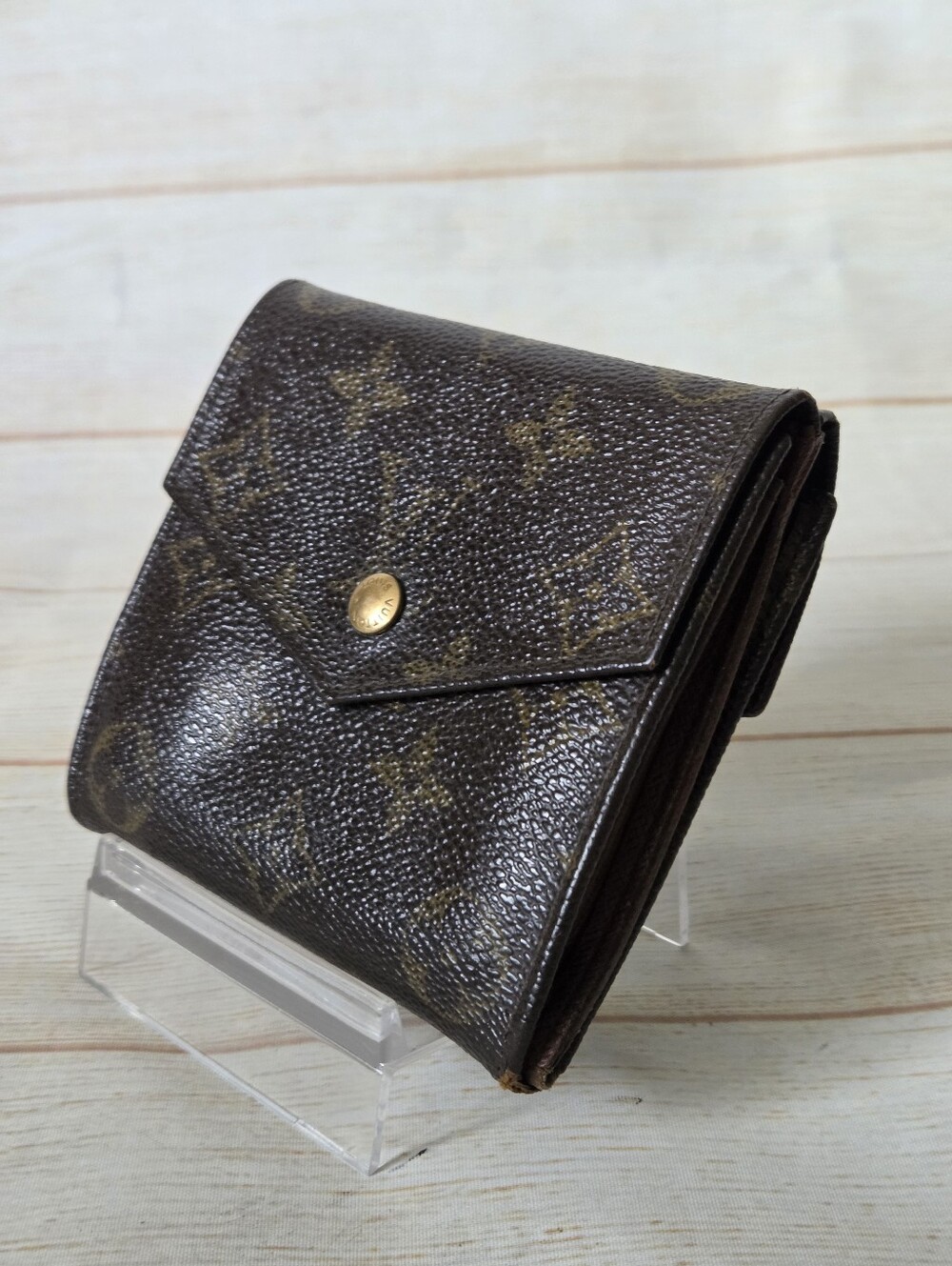 Vtg Louis Vuitton Monogram Porte-Monnaie Elise French Compact Trifold Wallet